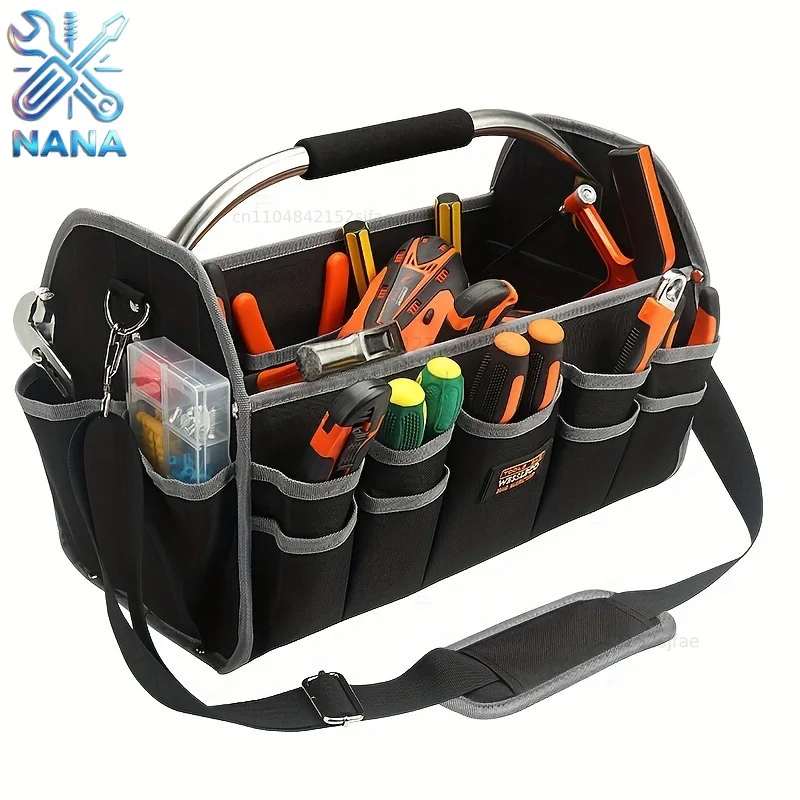 Large capacity stacking toolbox Multifunctional stainless steel portable hardware electrician box Household maintenance toolbox