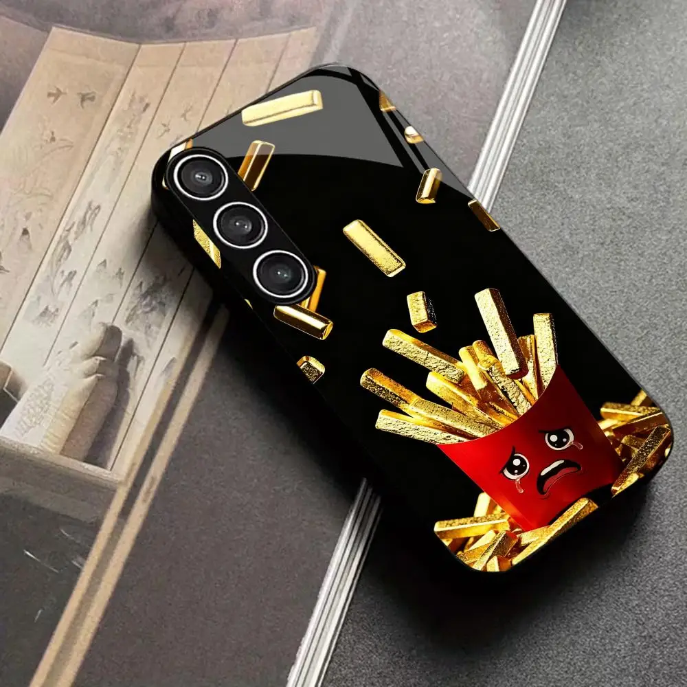 French fries Protective Exquisite High-end PhoneCase Glass TPU PhoneCase for Samsung Galaxy S26 S25 S24 S23 S22 FE,Ultra,Plus