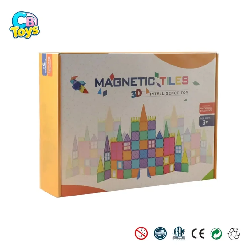 New Arrival 3D Magnetic Building Tiles STEM Educational Plastic Blocks Toys for Kids En71 Certified