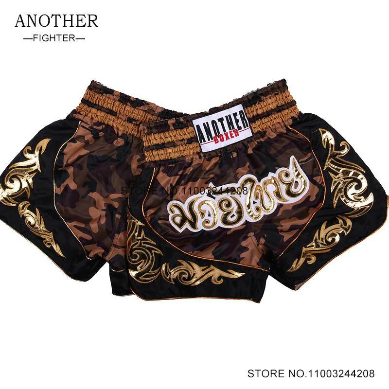 Muay Thai Shorts Man Camo Boxing Shorts Women Child Boys Girls Gym MMA Fighting Grappling Kickboxing Training Pants Camouflage