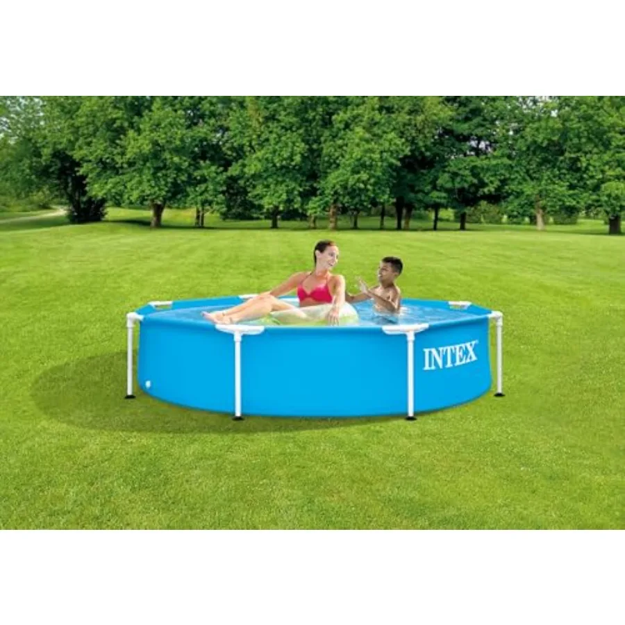 28205EH Metal Frame Above Ground Swimming Pool: 8Feet x 20in Puncture-Resistant Material Easy Assemble Rust Resistant 483 Gallo