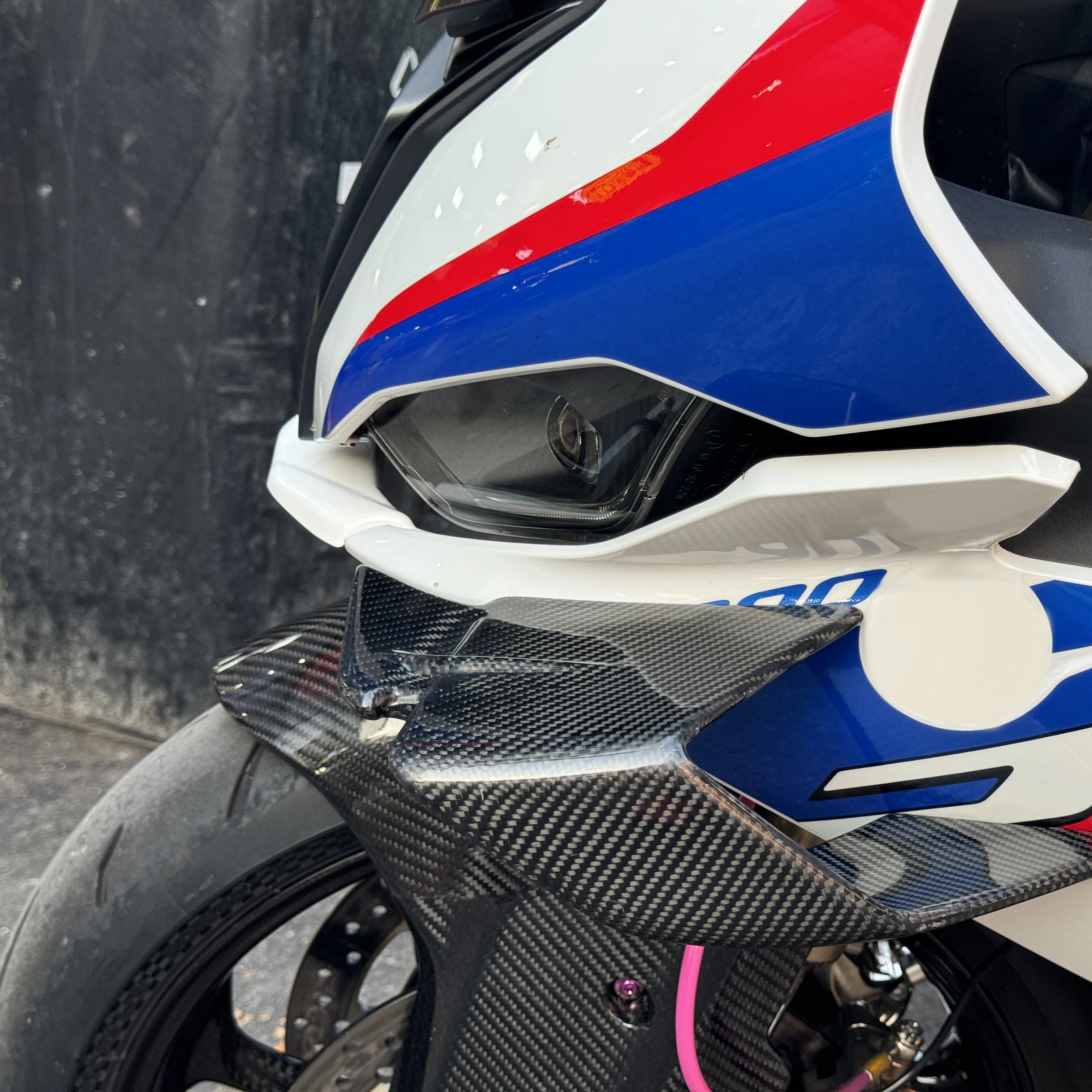 BMW S1000RR M1000RR 용 페어링 프론트 립 2019 2020 2021 2022 오토바이 액세서리 포워드 페어링 윙렛 썸네일 4