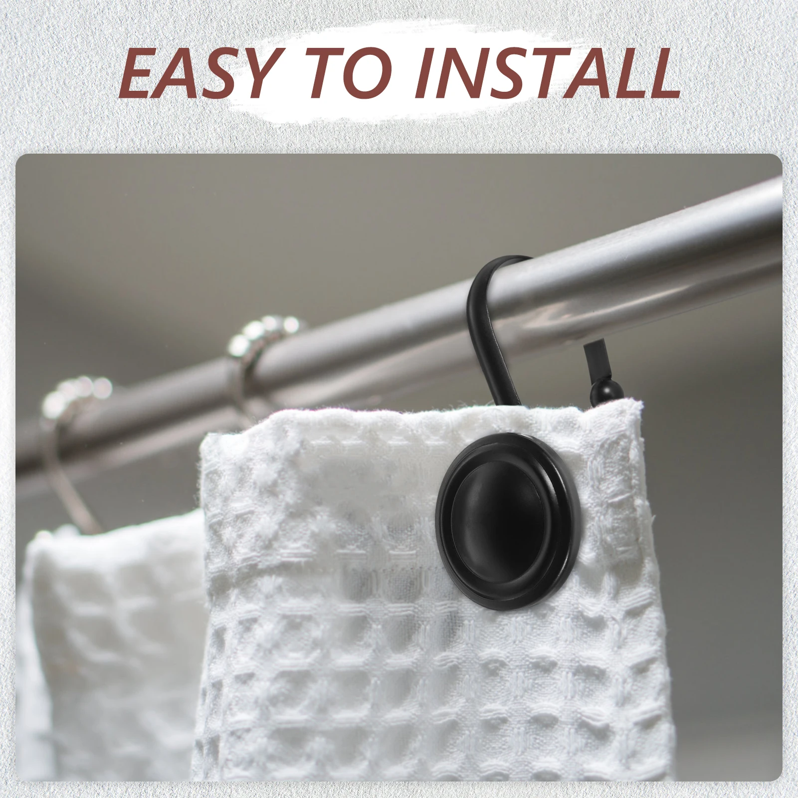 

12Pcs Shower Curtain Hooks Iron Creative Design Secure Hanging Rod Hooks Decorative Bathroom Curtain Hangers