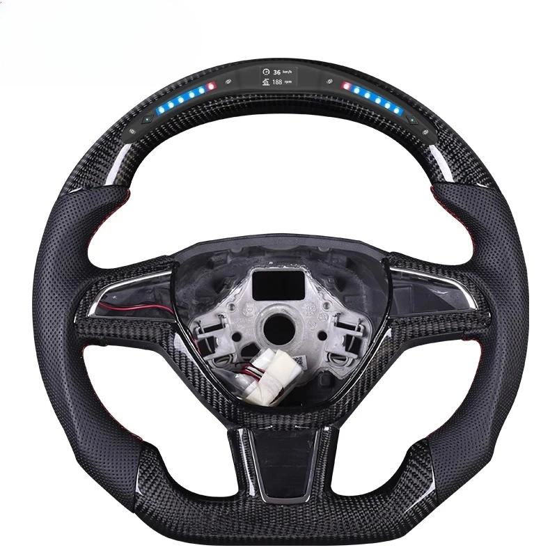 

Professional Customized LED Display Carbon Fiber Steering Wheel For Skoda