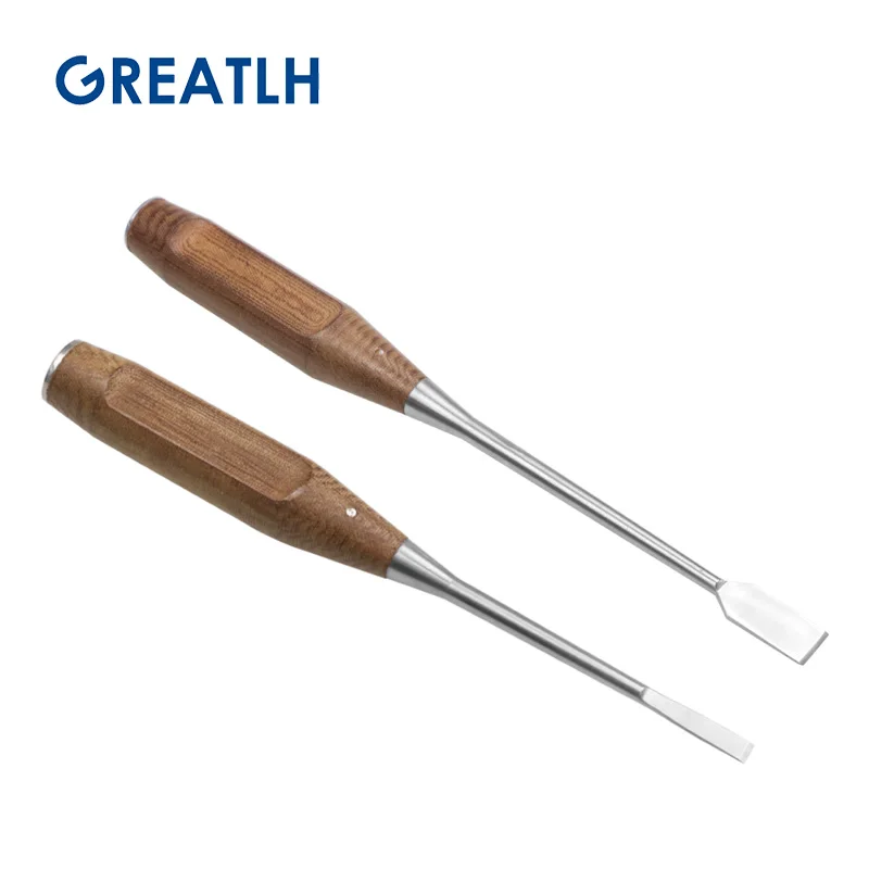 1pcs Stainleass Steel Bone Knife Wooden Handle Bone Osteotomes Orthopedic Instrument pet