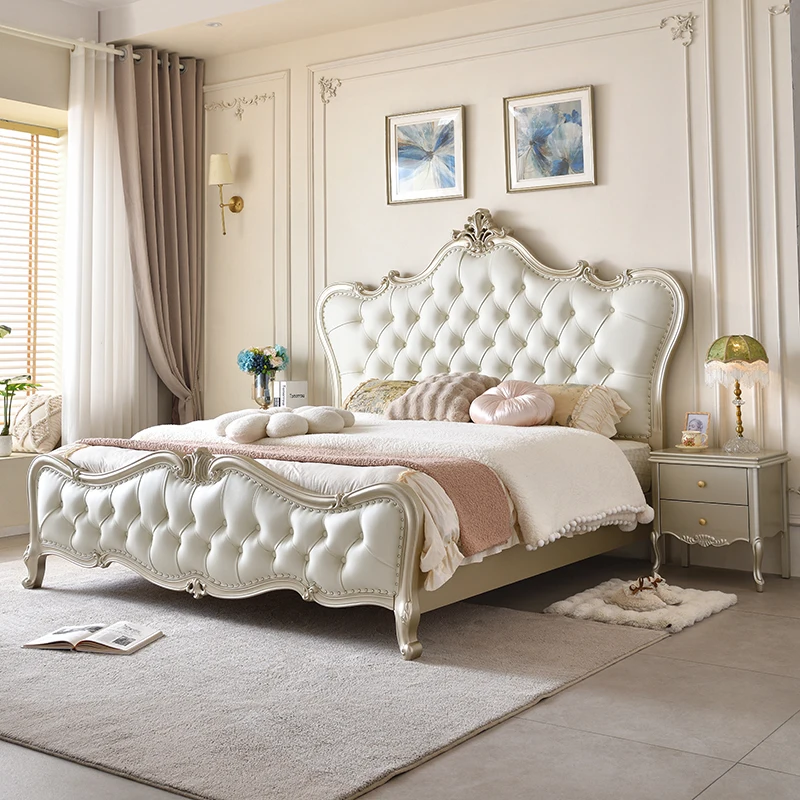 

Роскошная кровать-замок Princess Floor Bed King Size из кожи для детской спальни, уникальная мебель