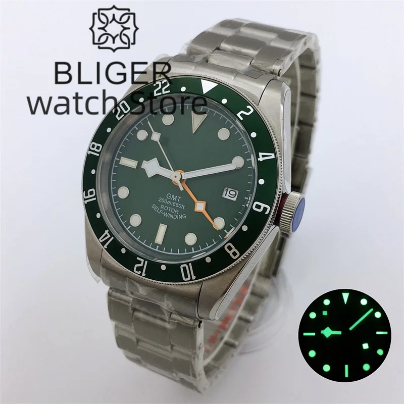 

BLIGER DESIGN BB58 Automatic Watch For Men Luxury NH34 GMT Mechanical Watches Sapphire Glass 100m waterproof Reloj Hombre