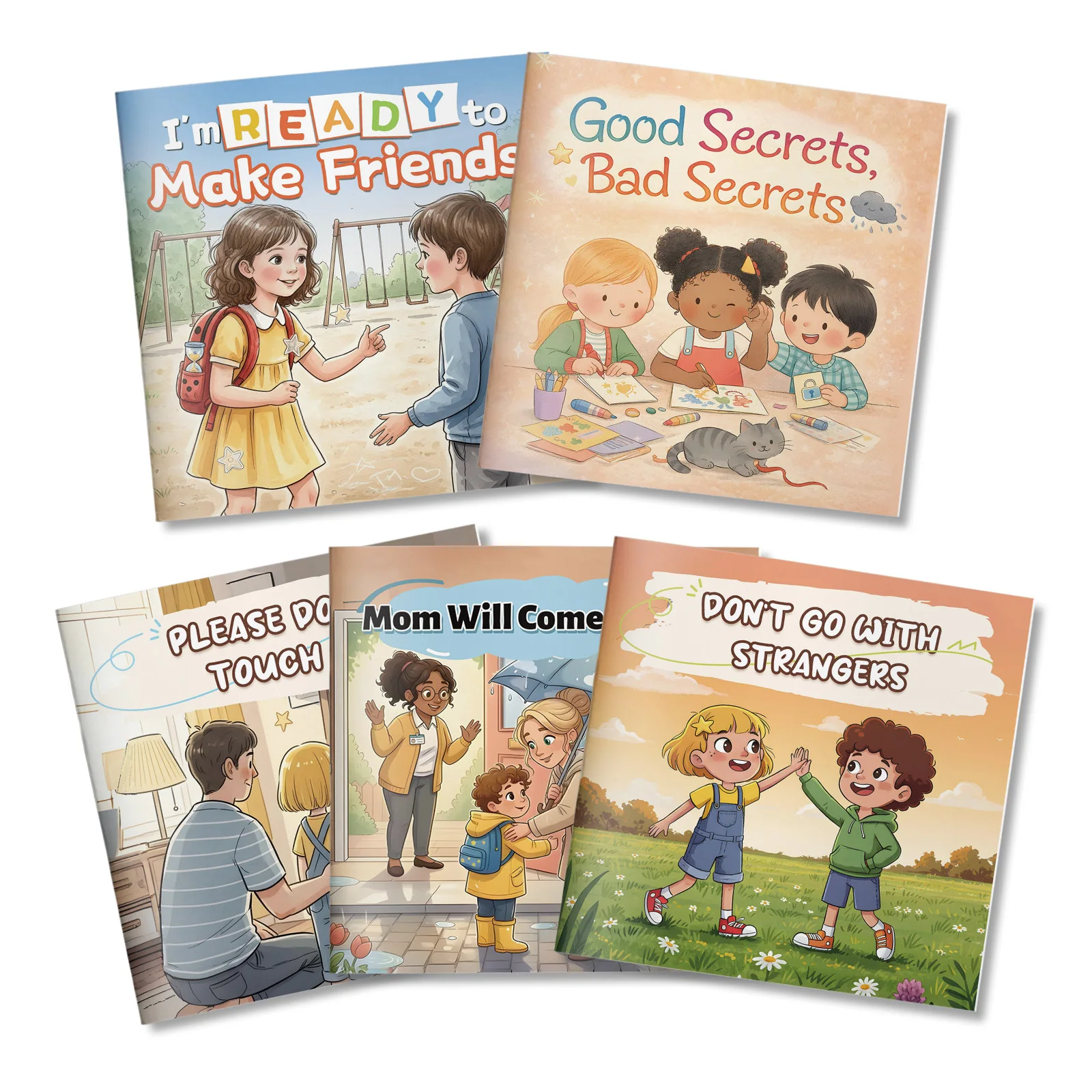 5-Book Kids Safety & Social Skills Set, Making Friends, Good and Bad Secrets, Body Safety