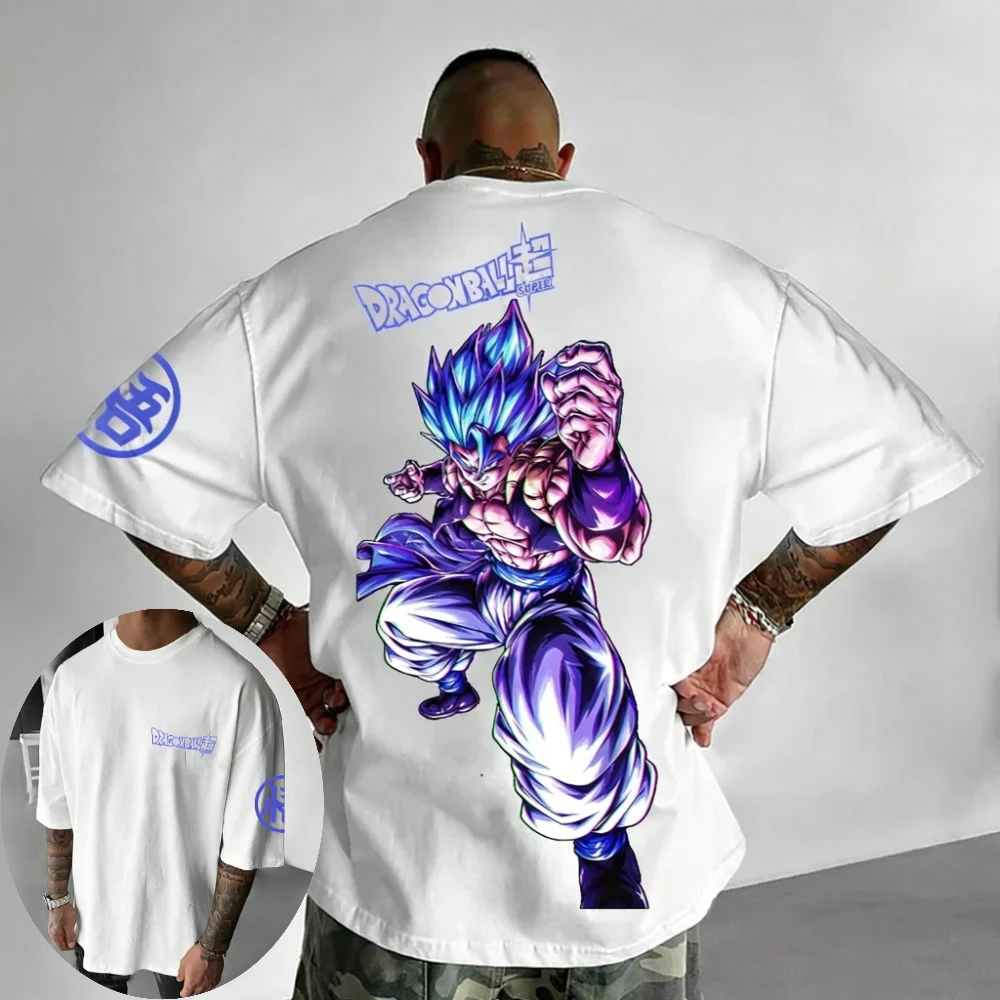 

Dragon Ball Men's and Women's T-Shirts Son Goku Gogeta Anime Tee Summer Boy's Short Sleeves Oversize Parent-child Outfits