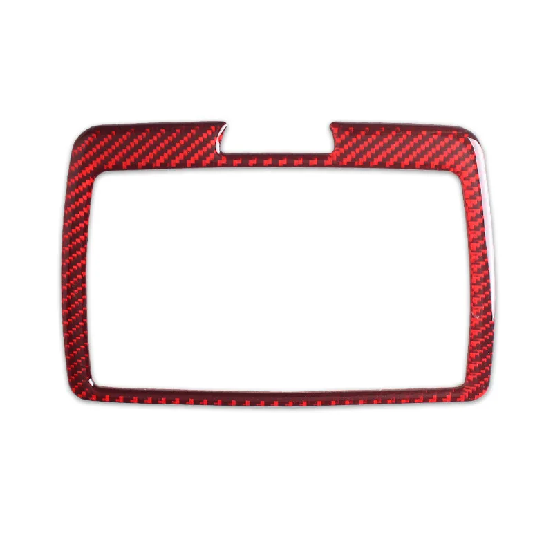 For BMW 5 Series 528 525li F10 Carbon Fiber Red Rear Vanity Mirror Decorative Frame Sticker