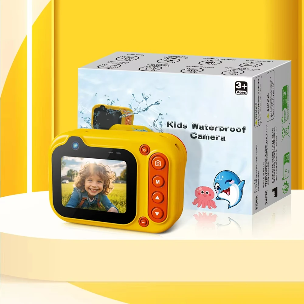 Waterproof Kids Camera 2.4 Inch LCD Screen Children Digital Camera SOS 1080P 10X Zoom Underwater Video Recorder Photography Toys