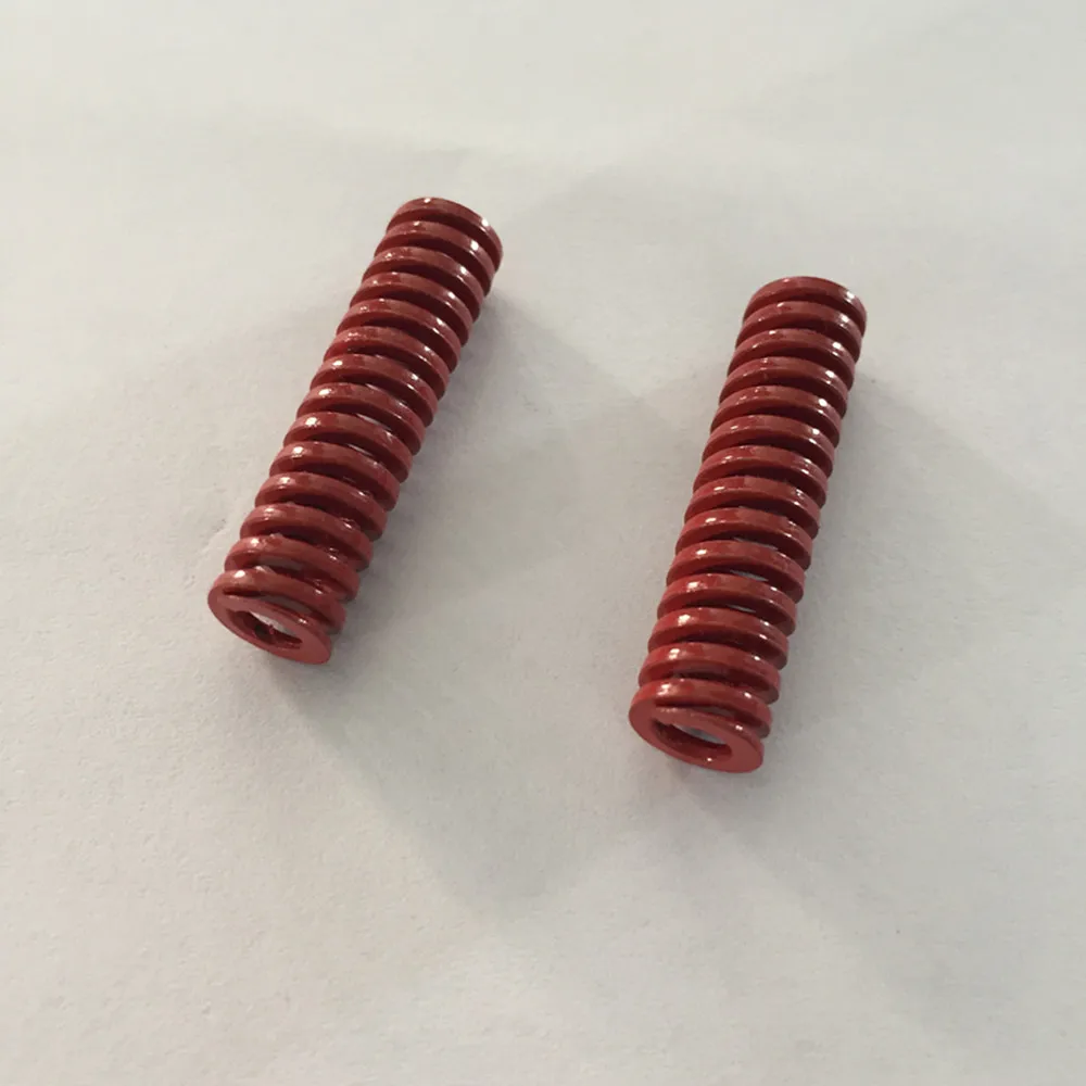 2Pcs Red Med Load Spiral Compression Die Spring 10 x 5 x 20/40/50/60/80/90/100mm