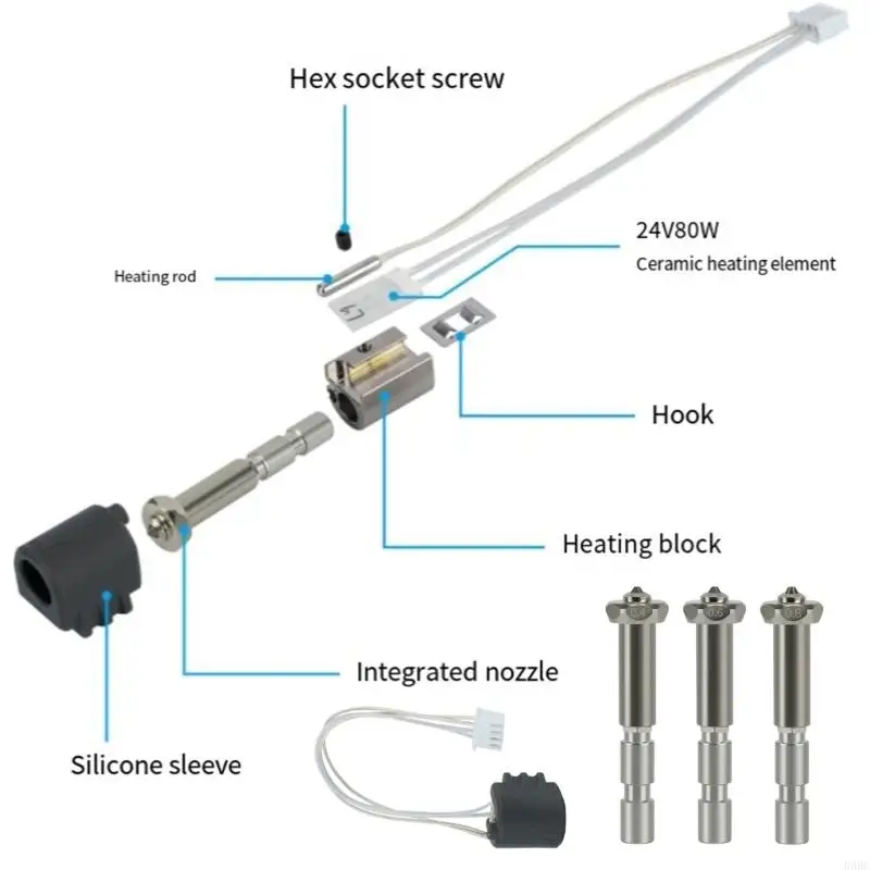 

Fast Install Printer Hotend Accessy Sat для 3 с высокой температурой отопление и улучшенные характеристики печати 896c
