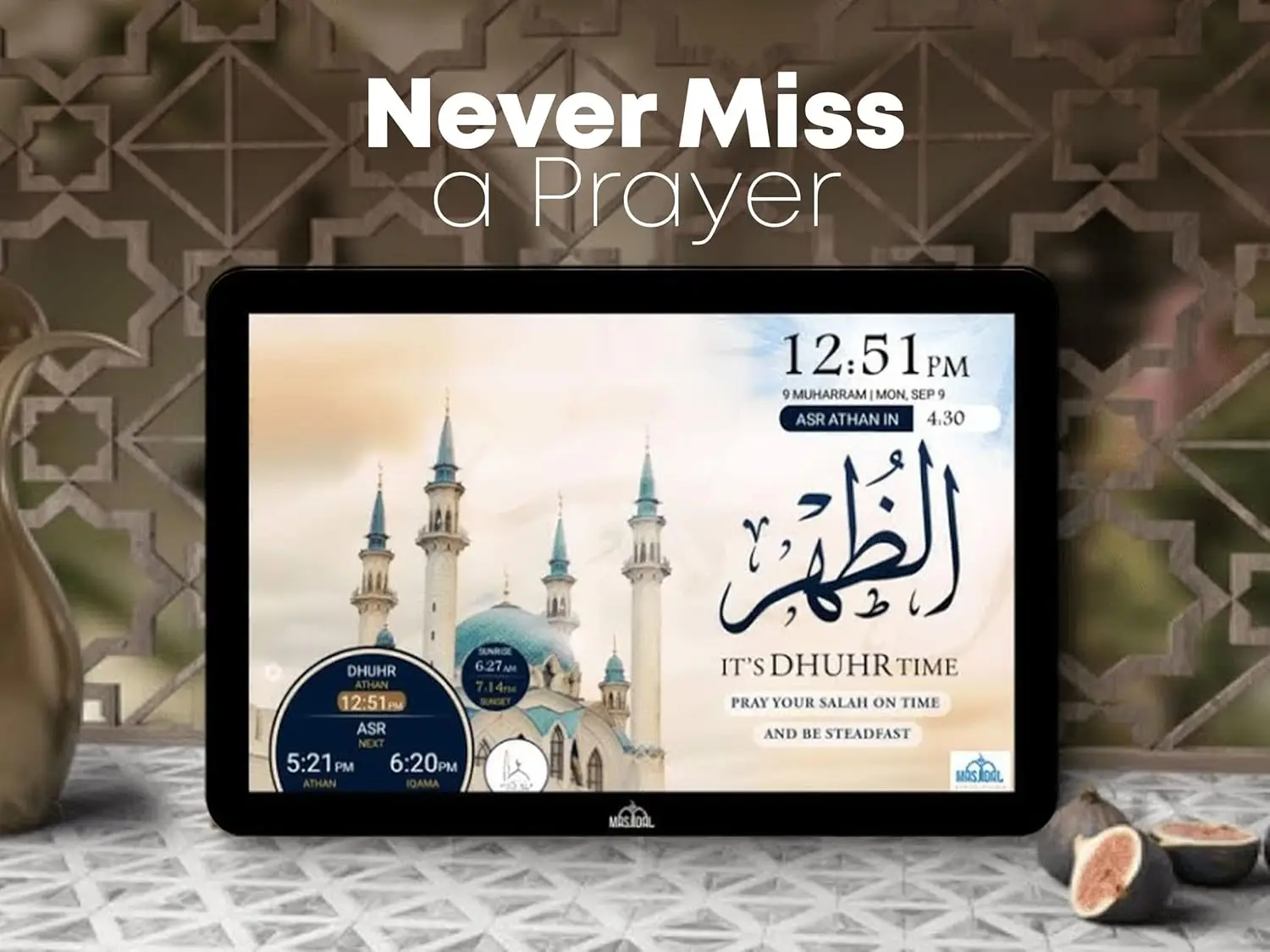 Dynamic Touch Screen, Worldwide Prayer Times, Full Quran Player