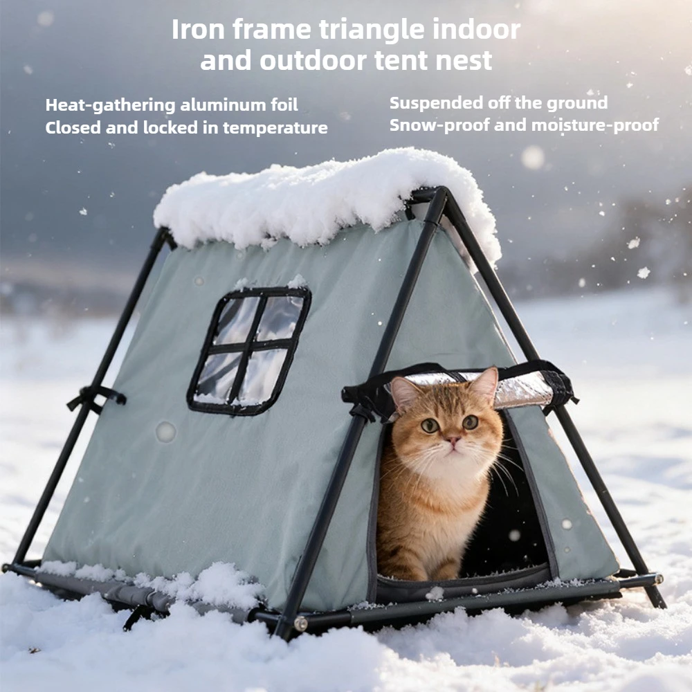 

Outdoor winter cat tent Waterproof and cold-resistant kitten litter cat villa Kennel cat bed dog house