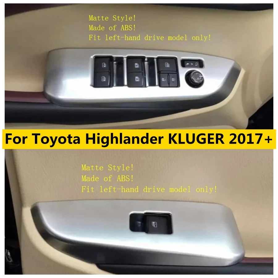 

Door Handle Holder Window Glass Lift Button Switch Frame Cover Trim Fit For Toyota Highlander KLUGER 2017 - 2019 Accessories