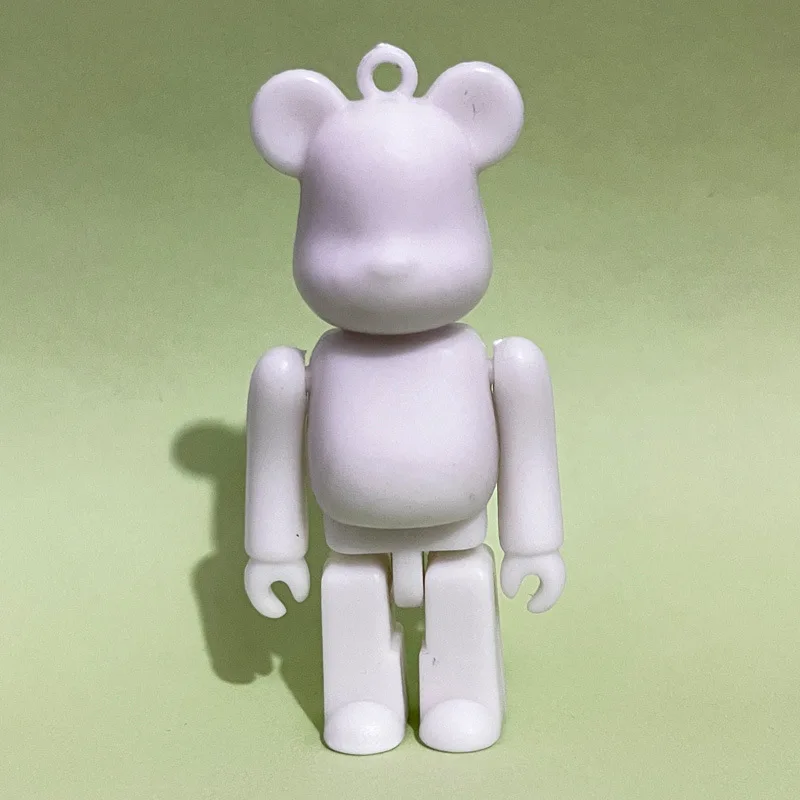20pcs Creative Trend Plastic Momo Bear Keychain DIY Paint Men and Women Cute Car Key Pendant Bag Pendant Cartoon Keychain
