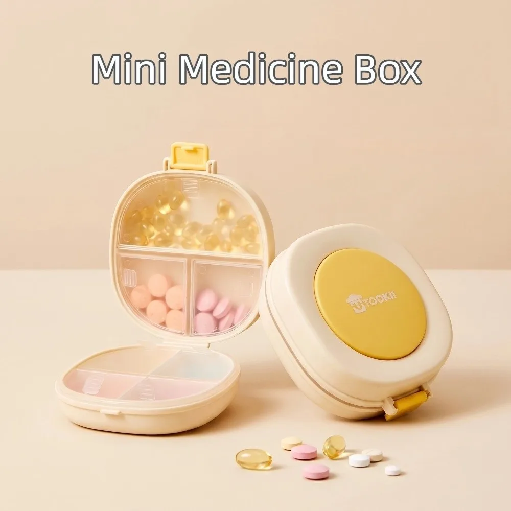 Portable Sealed Mini Medicine Box ABS Waterproof Pill Dispenser 7 Compartments Double Layer Medicine Organizer Daily Use