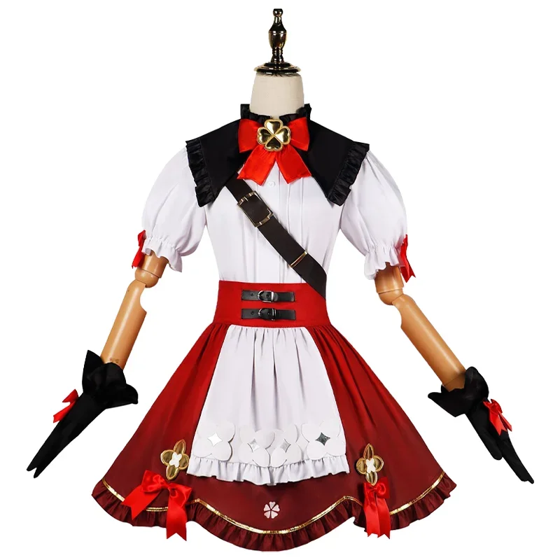 Spel Genshin Impact Klee Cosplay Kostuum Hoed Pruik Rugzak Volledige Set Schattige Stijl Lolita Jurk Halloween Spelen Uniform Voor Meisje