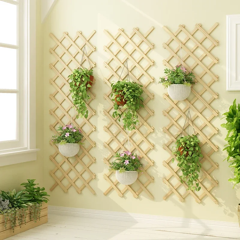 Anti-corrosion Flower Shelf Solid Wood Indoor Hanging Wall Balcony Decoration Layout Living Room Potted Plant shelevs Furniture