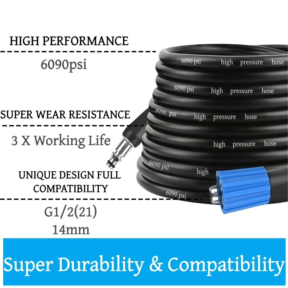5~30m Pressure Cleaning Machine Hose Water Pipe 6090psi Kink Resistant Hose Car Wash Extension Hose For Nilfisk STIHL Gerni
