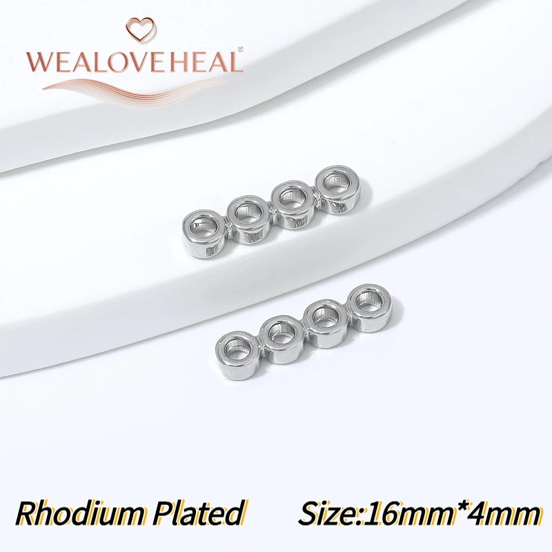 18K vergoldete Messing-Flachperlenverbinder mit mehreren Löchern, 2-10 Loch-Optionen, DIY-Zubehör für mehrsträngige Halsketten und Armbänder. – Detail 25