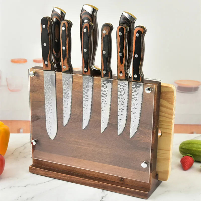 Double-sided magnetic knife holder cutting board holder integrated creative kitchen magnetic tool holder cutting board rack