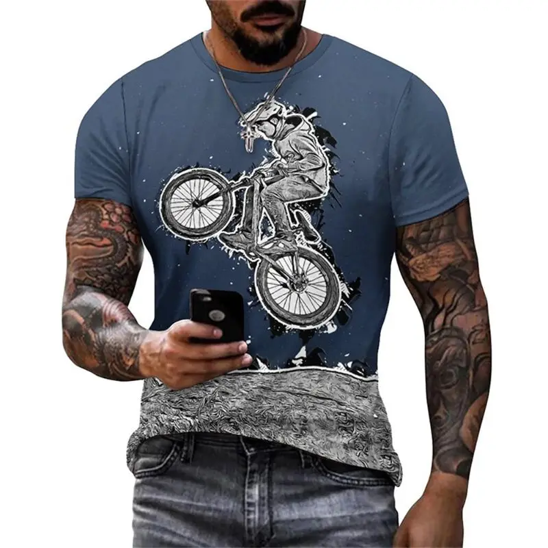 

Men's 3D printed retro T-shirt, cycling suit, gym sweatshirt, short sleeved streetwear, casual wear