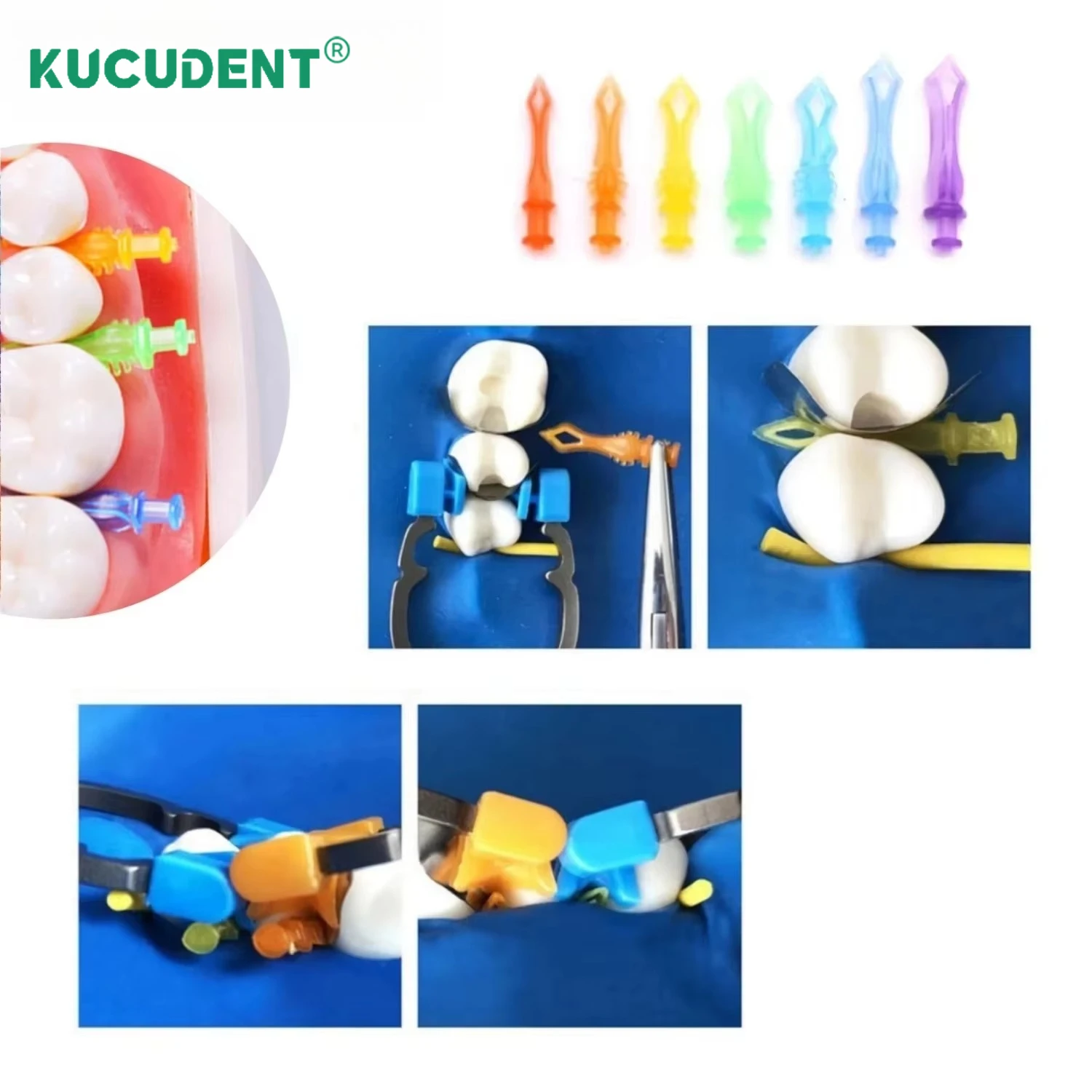 Dental Diamond Wedges Disposable Adaptive Interdental Teeth Gap Wedges for Composite Restoration with Sectional Matrix System