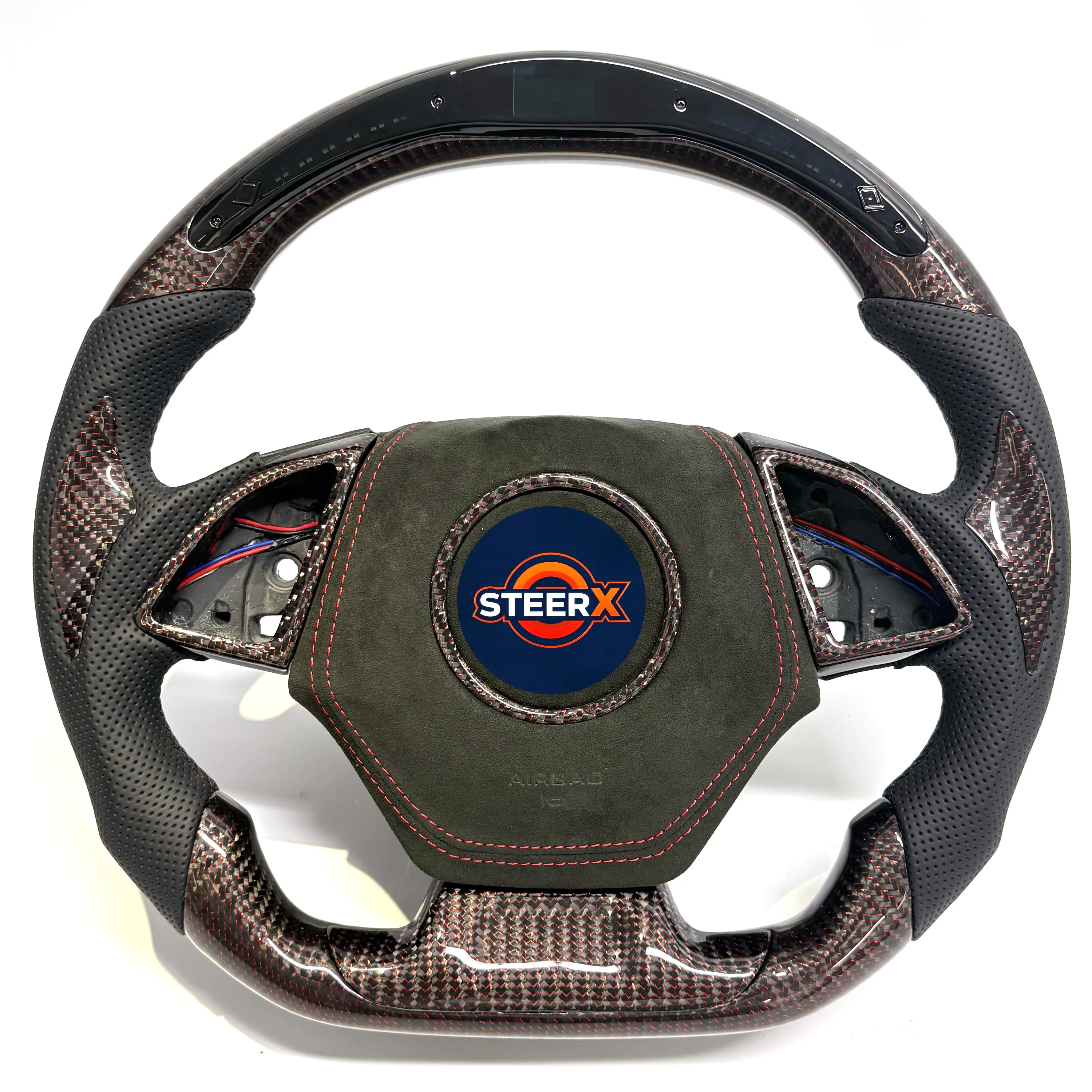 

Светодиодный руль из углеродного волокна подходит для Chevrolet Camaro 2016-2024 гг.