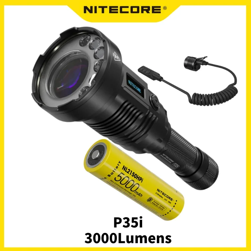 nitecore p35i lanterna led cree xp g3 3000lumens recarregavel bateria nl2150hpi interruptor remoto rsw2i display oled 01