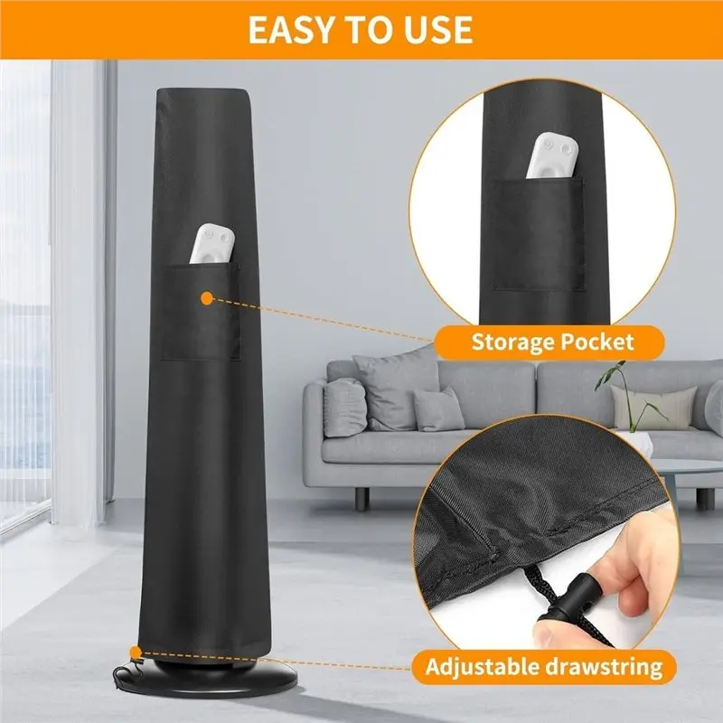 ABLU-Tower Fan Cover, Waterproof Dustproof Fan Protective Cover, Oscillating Tower Fan Covers Stand Up Fan For Home Bedroom