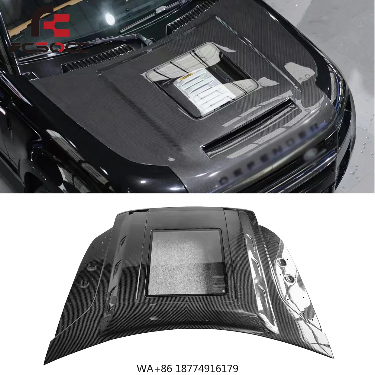 

High Quality Carbon Fiber Front Hood for Rover Defender 110 2020+ Front Bumper Hood Bonnet Cover Car Body Kit