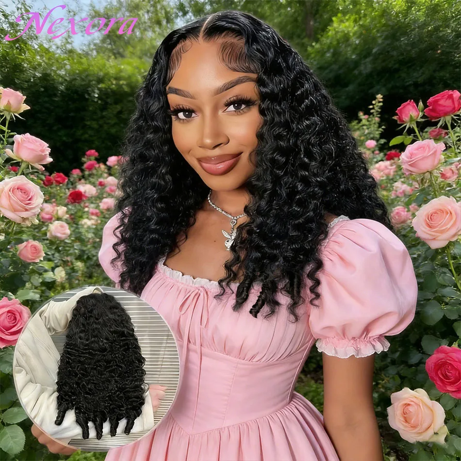 

3 IN 1 Burmese Curly Human Hair Half Wig Glueless Wear And Go Drawstring Flip Over Seamless Natural Hair Wig For Black Women
