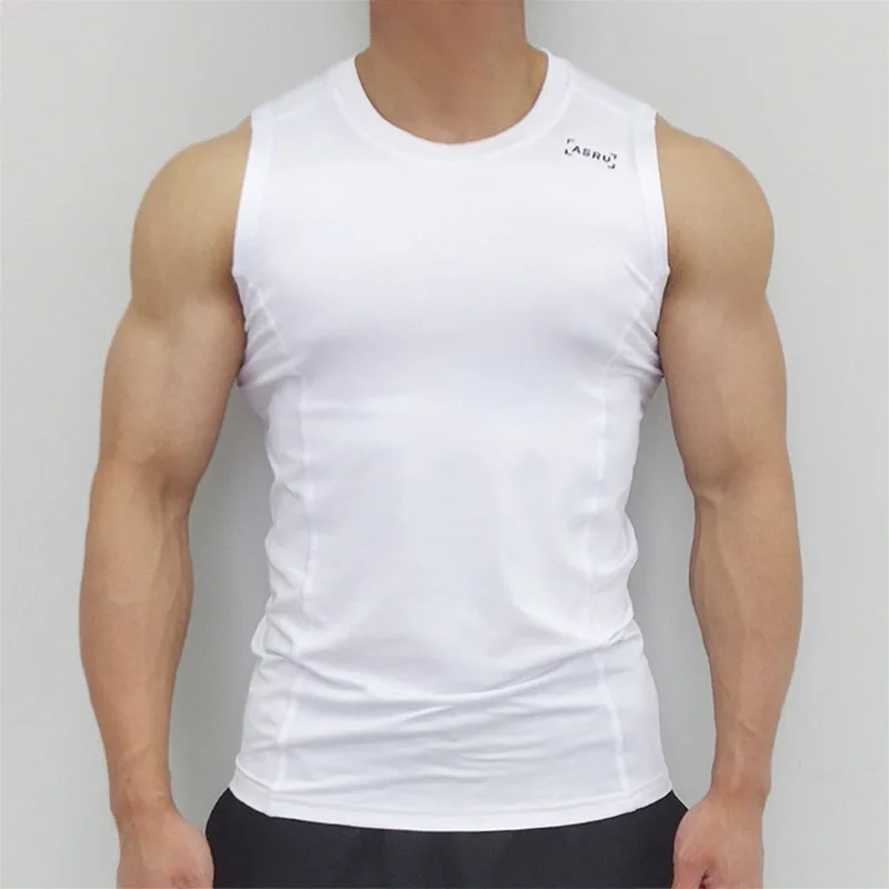 Men\'s Summer Compression Casual Tank Top Gym Fitness Quick Dry Bodybuilding Sleeveless Shirt Workout Clothing Sportswear Vest