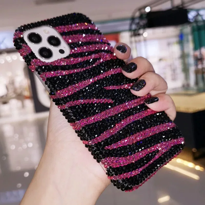 

Suitable for iPhone, flashing water droplet zebra pattern phone case