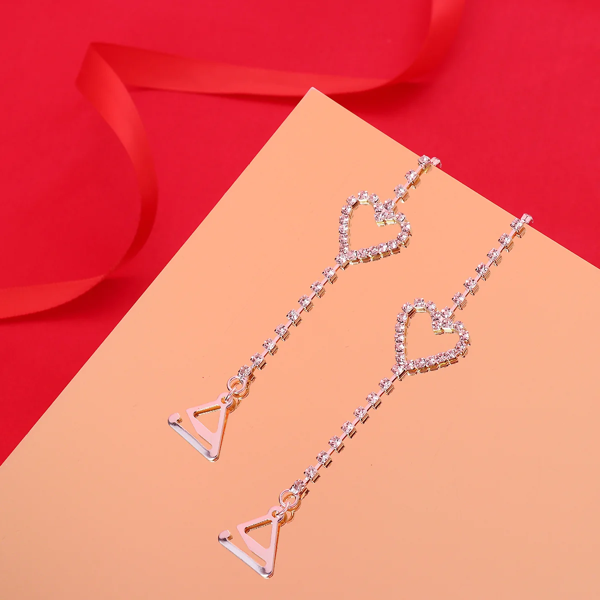 Adjustable Decorative Bra Straps with Double Crystal Chains Replacement for Tube Tops Halter Dresses Bling Rhinestone Strap