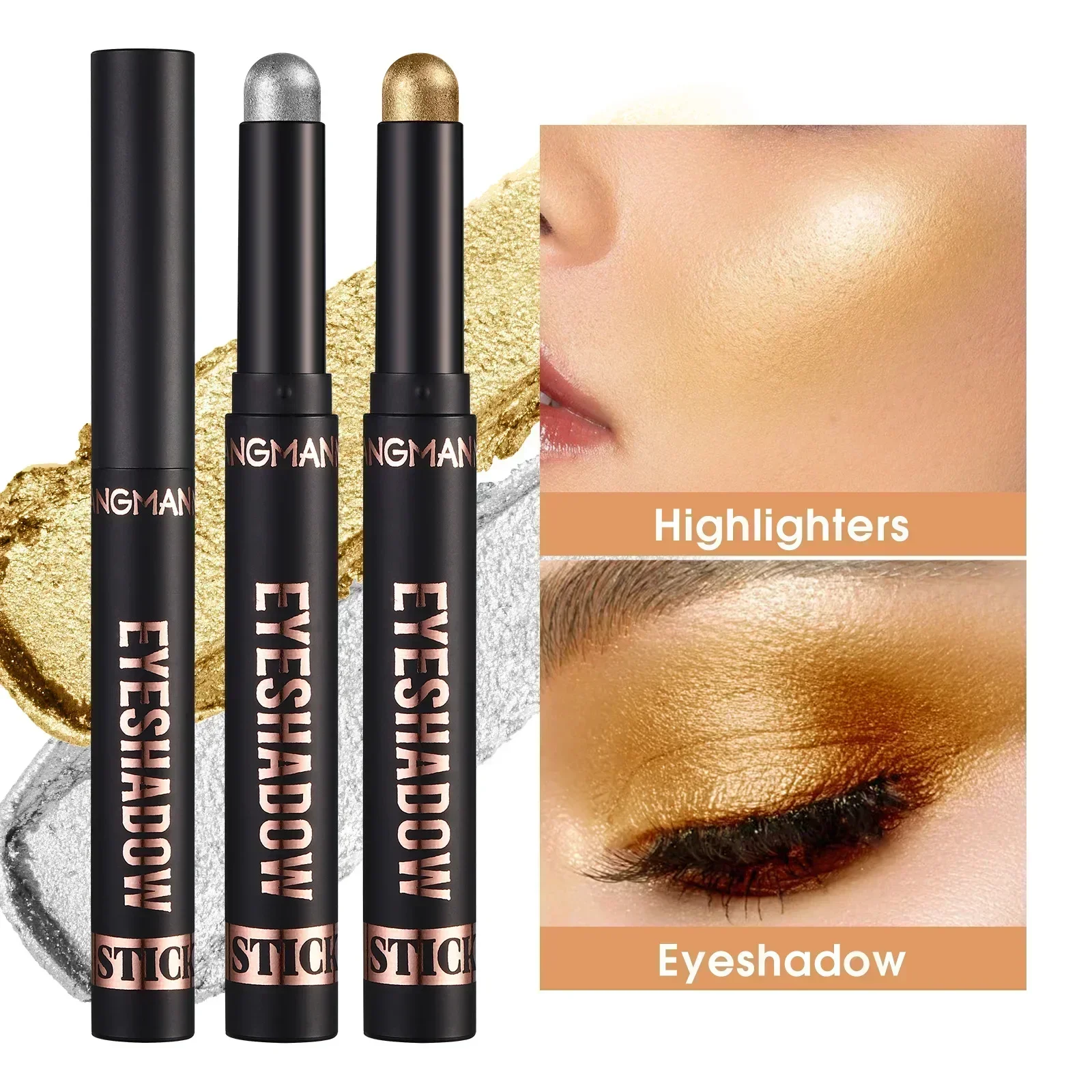 Pearlescent Eyeshadow Sticks Waterproof Not Smudge Easy To Color Eye Shadow Makeup Pigment Glitter Shimmer Lasting Eyeshadow Pen