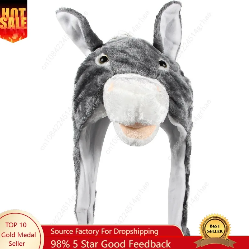 

Plush Fun Animal Hats One Size Cap Polyester With Fleece Lining