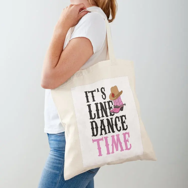 

It's Line Dance Time Line Dancing Cowgirl Tote Bag custom fabric bag sac pour femme Customizable tote bag tote men