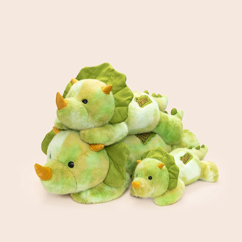 Large Size Jurassic Animals Throw Pillow 40/60/80CM Lying Posture Triangle Green Dinosaur Plush Toy Room Decor Boy Girl Gift