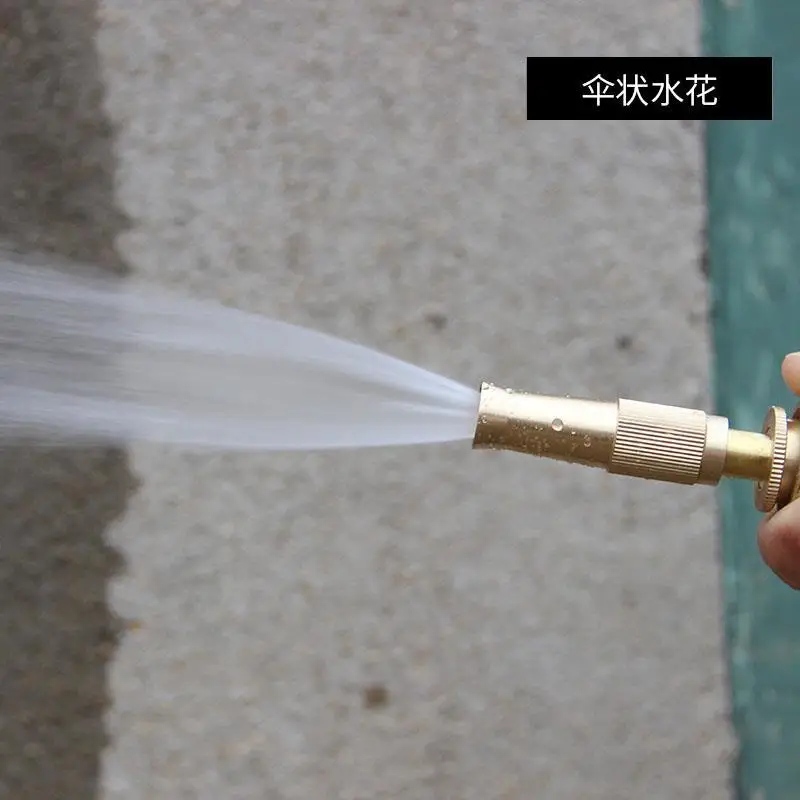 Household Aluminum Alloy Spray Nozzle Spray Sprinkler High Pressure Direct Spray Garden Hose Adjustable Brass Water Gun Nozzle