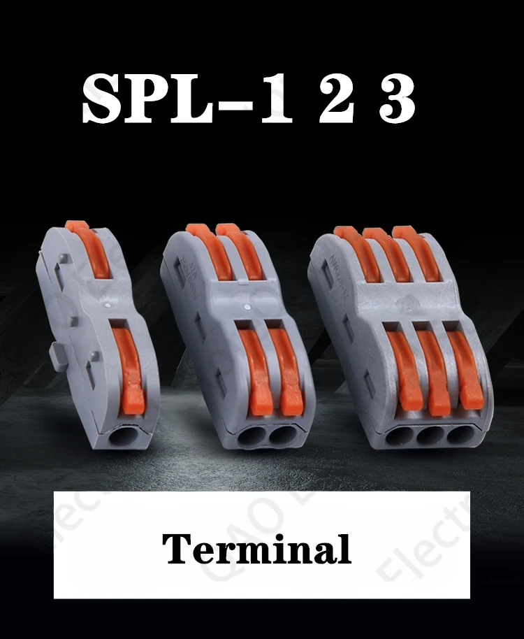 SPL-1/2/3 Dual Head Mini Quick Fast Wire Connector Universal Wiring Cable Connector Push-in Conductor Terminal Block LED Lamp
