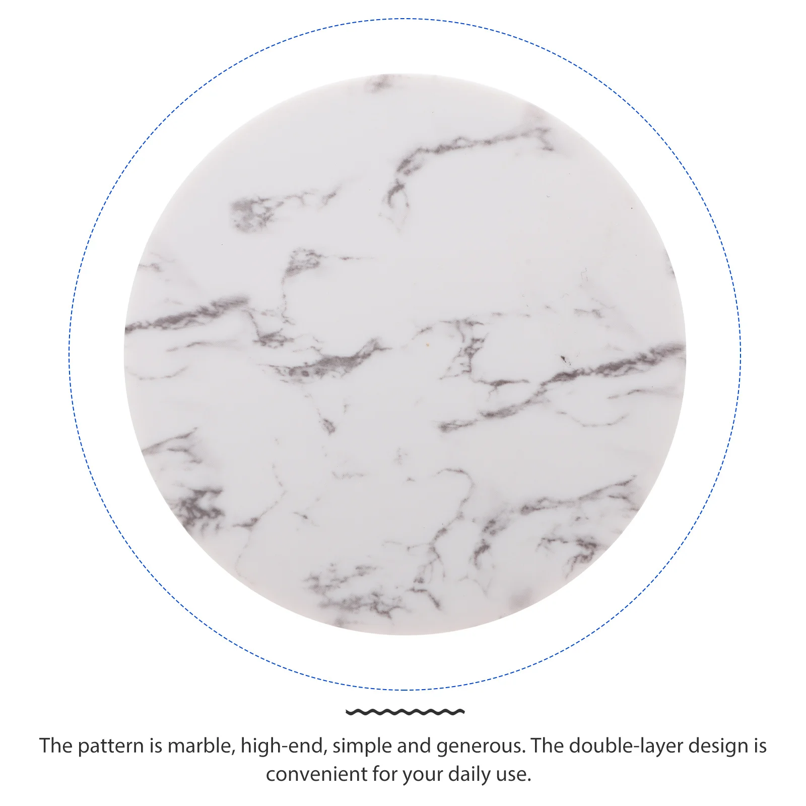 2pcs Marble Pattern Pressed Powder Box Acrylic Double Layer Container For Travel Diy Makeup Blush Eyeshadow Holder