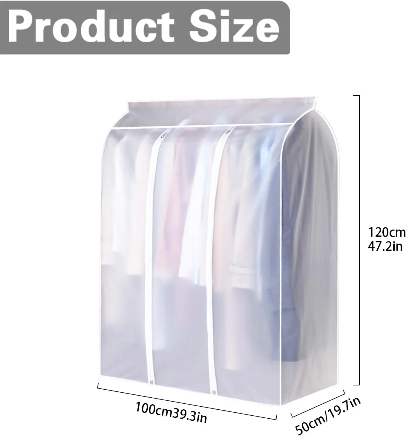 3D Large Clothes Dustproof Cover Garment Suit Dress Coat Waterproof Clothing Protector Hanging Organizer Wardrobe Storage Bag