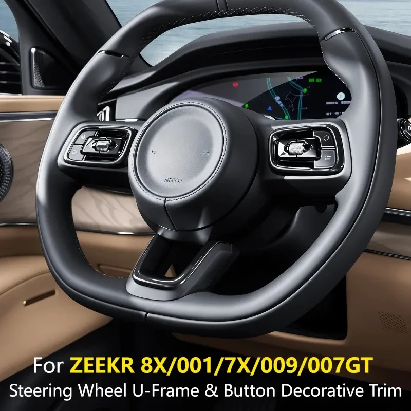 Interior For ZEEKR 8X/001/7X/009/007GT Steering Wheel U-Shaped Decorative Frame Personality Sticker Anti-Scratch Wear Resistant