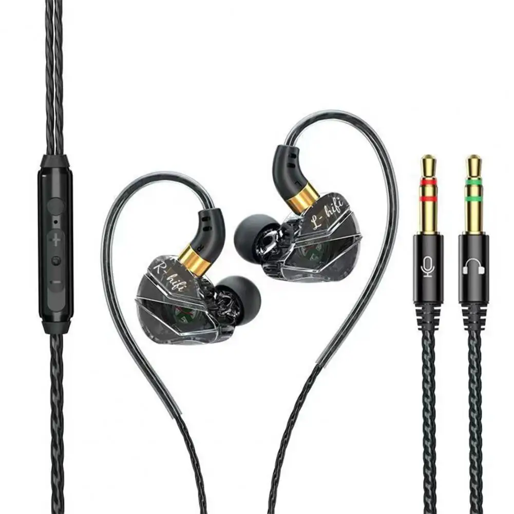 Wired Earphone In-Ear Dual Plug HiFi Sound Noise Reduction Rapid Rebound Diaphragm Low Latency Headphones