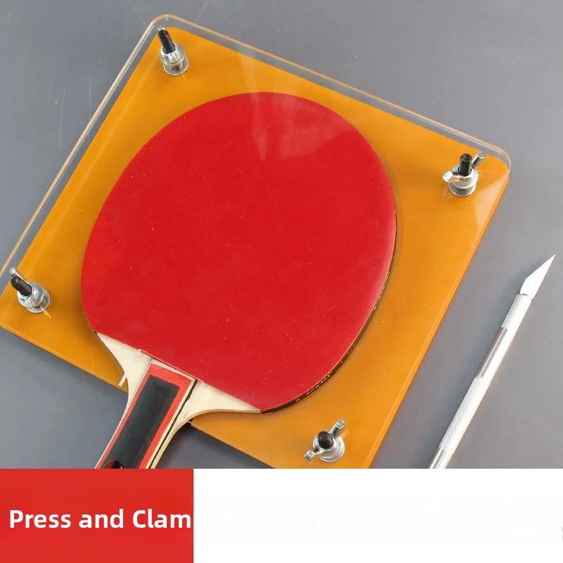 Table Tennis Paddle Pressing Board Clamp Stick Base Board Flatting Tool Adhesive Roller Cutter Knife for Sports Fitness