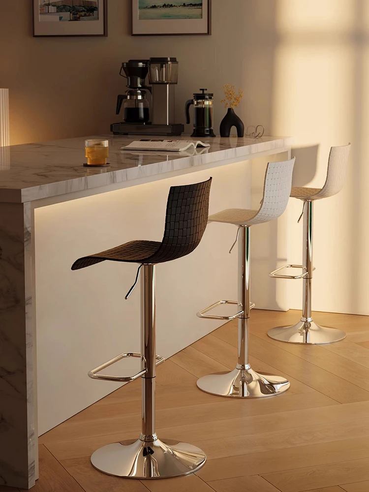 Bar Chairs Elevating Chair Nordic Tall Stool Household Stool Cashier Chairs Backrest Rotating Chair Club Chair Housewarming Gift