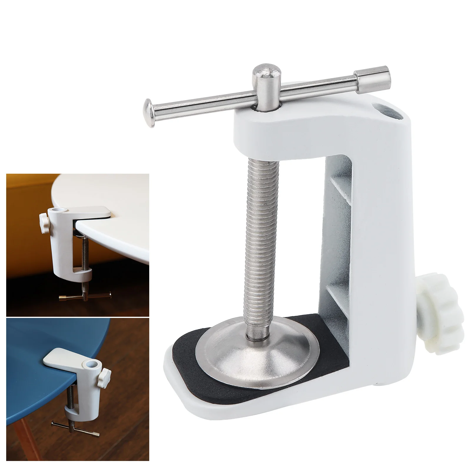 Aluminum Alloy Cantilever Bracket Clamp Holder Metal Desk Lamp Clip Fittings Base Hose with 12MM Hole Diameter and Non-slip